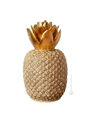 ANANAS Decorazione da tavolo centrotavola ceramica artistica stile Barocco colore oro 24k cristalli swarovski