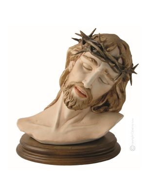 BUSTO DI CRISTO Statuetta Statua Statuina Porcellana Capodimonte Fatto a Mano Made in Italy