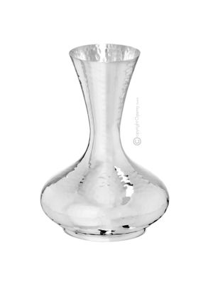 DECANTATORE VASO Caraffa Vino Acqua Speciale Placcatura Argento Martellato a Mano Made in Italy