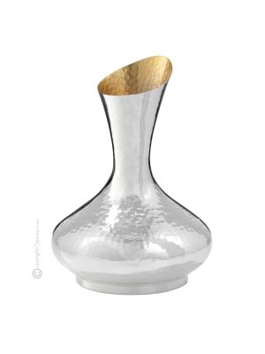 DECANTATORE Caraffa Vino Acqua Speciale Placcatura Argento Oro Martellato a Mano Made in Italy