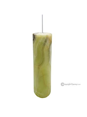 LAMPADA in marmo onice verde, pietra naturale autentica, elemento decorativo di lusso.