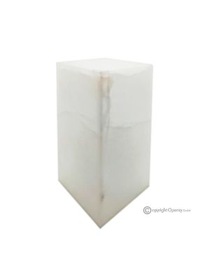 LAMPADA in marmo onice bianco, pietra naturale autentica, pezzo decorativo di lusso, realizzato a mano.