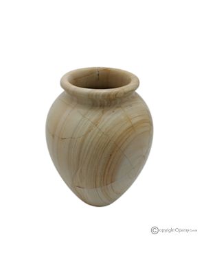 VASO bombato in pietra Teak naturale e autentica, fatto a mano, stile raffinato e ricercato.