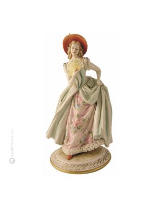 GENTILDONNA Statuetta Statua Statuina Porcellana Capodimonte Fatto a Mano Made in Italy