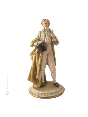 GENTILUOMO Statuetta Statua Statuina Porcellana Capodimonte Fatto a Mano Made in Italy