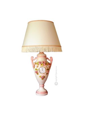 LAMPADA da tavolo abat-jour ceramica artistica stile Barocco dettaglio oro 24k Made in Italy