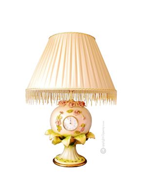 LAMPADA da tavolo abat-jour ceramica artistica stile Barocco dettaglio oro 24k Made in Italy