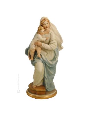 NOSTRA SIGNORA DELLE GRAZIE CON GESÙ BAMBINO Statuetta statua statuina porcellana Capodimonte fatto a mano made in Italy