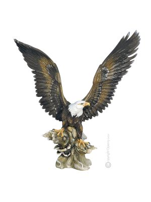 AQUILA DI MARE Statuetta porcellana Capodimonte artigianato Made in Italy