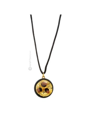 COLLANA MILLEFIORI bigiotteria artistica collane collier vetro di Murano avventurina e foglia oro 18k fatta a mano autentico Made in Italy