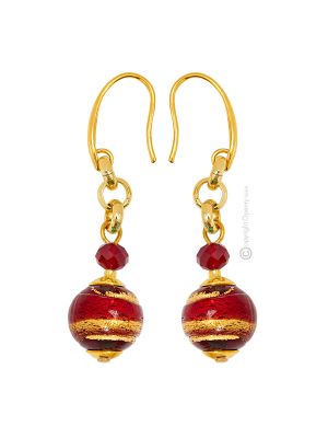 ORECCHINI FASCIA ORO bigiotteria artistica perle in vetro di Murano con oro 18k fatto a mano autentico Made in Italy