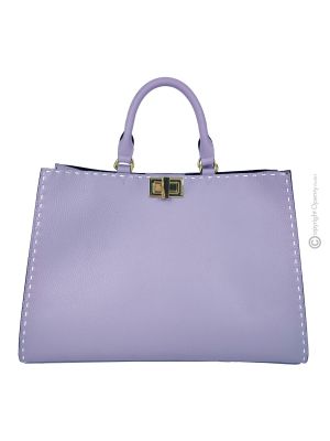 CHICCA Shopper tote borsa a spalla donna vera pelle artigianale 