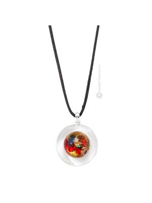 COLLANA GALASSIA LUXE bigiotteria artistica collane collier vetro di Murano fatta a mano autentico Made in Italy