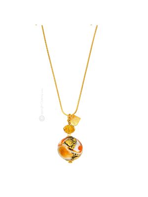 COLLANA MARMO bigiotteria artistica collane collier perle in vetro di Murano con oro 18k fatta a mano autentico Made in Italy