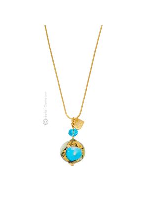 COLLANA MARMO bigiotteria artistica collane collier perle in vetro di Murano con oro 18k fatta a mano autentico Made in Italy