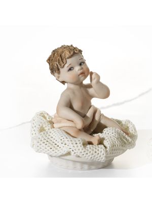 MAOMAO Statuetta Capodimonte porcellana, bambola di baby delicata.