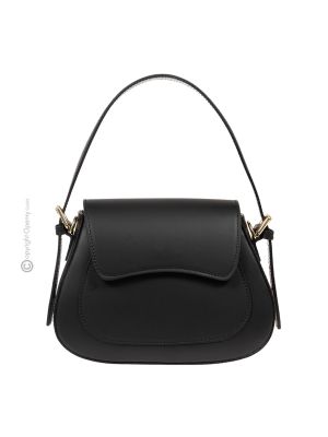 ANNABELLE borsa a mano e a spalla tracolla donna vera pelle artigianale nero