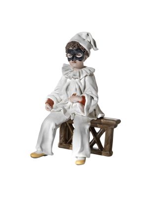 PULCINELLA Porcellana di Capodimonte, maschera di carnevale, splendida e raffinata.