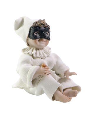 PULCINELLA Romantica maschera Capodimonte, eleganza di carnevale senza tempo.