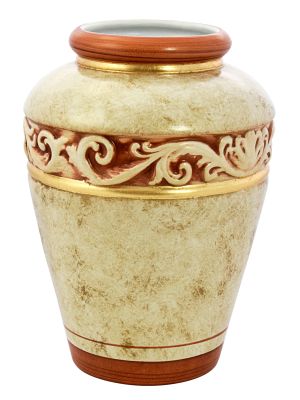 VASO IRIS Vaso Ceramica Creazioni Artistiche Foglia Oro 24k Fatto a Mano Made in Italy