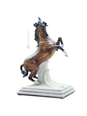 CAVALLO Statuetta Statua Statuina Porcellana Capodimonte Fatto a Mano Made in Italy