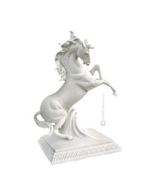 CAVALLO BIANCO Statuetta Statua Statuina Porcellana Capodimonte Fatto a Mano Made in Italy