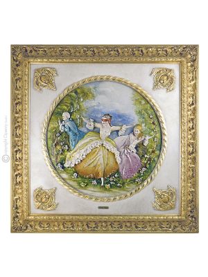 MOSCA CIECA Quadro Bassorilievo Porcellana Capodimonte Made in Italy