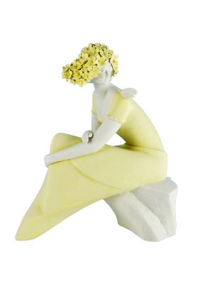 DONNA CON FARFALLA Statuetta Statua Statuina Porcellana Capodimonte Fatto a Mano Made in Italy