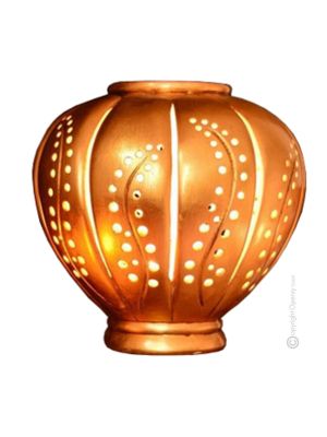 LAMPADA da tavolo abat-jour ceramica artistica dettaglio oro 24k Made in Italy