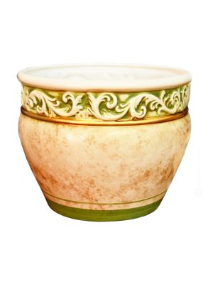 PORTAVASO IRIS Porta pianta ceramica artistica dettagli colore oro 24k 