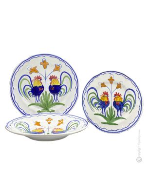 PIATTI GALLETTI Collezione set servizio piatti stoviglie ceramica di Castelli fatto dipinto a mano Made in Italy
