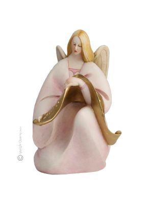 ANGELO CHE CANTA Statuetta statuina figura porcellana Capodimonte fatto a mano Made in Italy