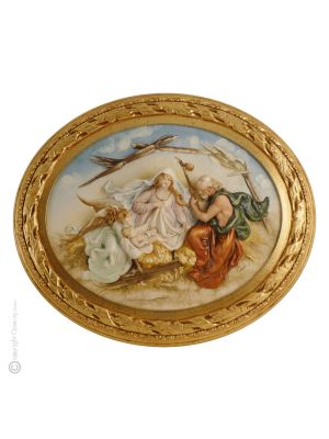 NATIVITÀ Quadro bassorilievo porcellana Capodimonte fatto a mano Made in Italy