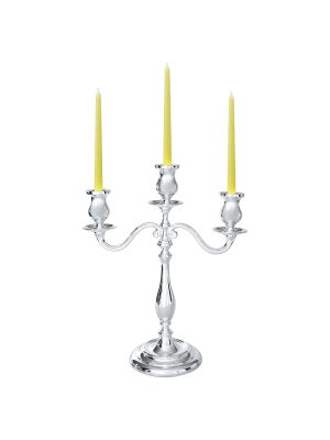 CANDELABRO INGLESE 3 Fiamme Candeliere Portacandele Argento Placcato Fatto a Mano Made in Italy