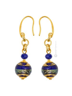 ORECCHINI FASCIA ORO bigiotteria artistica perle in vetro di Murano con oro 18k fatto a mano autentico Made in Italy