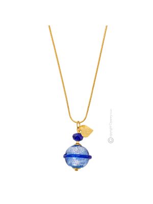 COLLANA SATURNO bigiotteria artistica collane collier perle in vetro di Murano con argento 925 fatta a mano autentico Made in Italy