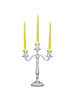 CANDELABRO INGLESE 3 Fiamme Candeliere Portacandele Argento Placcato Fatto a Mano Made in Italy