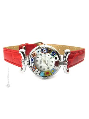 LADY OROLOGIO da polso con Murrine vetro di Murano fatto a mano autentico Made in Italy