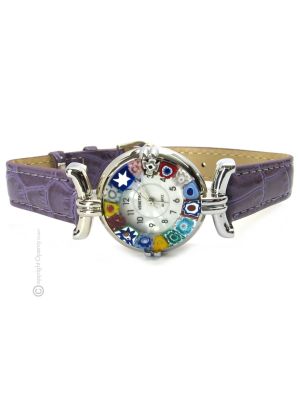 LADY OROLOGIO da polso con Murrine vetro di Murano fatto a mano autentico Made in Italy