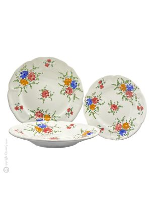 PIATTI ROSESPINE Collezione set servizio piatti stoviglie ceramica di Castelli fatto dipinto a mano Made in Italy