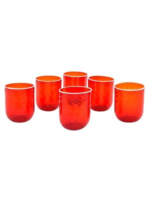 BICCHIERI ROMBI Set 6 bicchieri in autentico vetro soffiato di Murano realizzato a mano con i colori tradizionali di Venezia