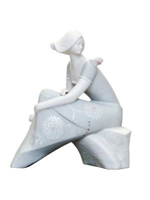 BEATRICE Statuetta Statua Statuina Porcellana Capodimonte Fatto a Mano Made in Italy