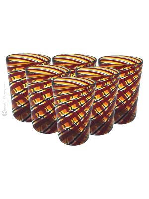 ACQUA CANNE Set 6 bicchieri tumbler in vetro di Murano Made in Italy