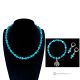 BLU SKY – Set con collana, bracciale e orecchini in Amazzonite blu, realizzati a mano.