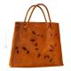 FOGLIE Shopper borsa a spalla donna vera pelle artigianale con foglie impresse