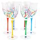 CALICE ACQUA HELICONIA Set 6 Calici bicchieri acqua cristallo dipinti a mano Venezia autentico Made in Italy