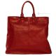 GRETA Shopper tote borsa a spalla donna vera pelle artigianale rosso