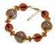 VENEZIA Bracciale Vetro di Murano Foglia oro 24K Murrine Filigrana Made in Italy 