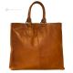 GRETA Shopper tote borsa a spalla donna vera pelle artigianale Tawny