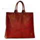 GRETA Shopper tote borsa a spalla donna vera pelle artigianale Cognac